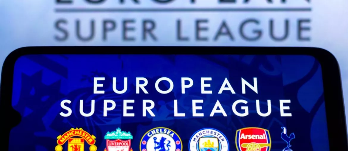 European Super League seen displayed on a smartphone screen