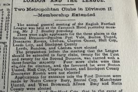 Leeds City was voted to the English Football League's Second Division alongside Port Vale and Chelsea at the annual general meeting in 1905.